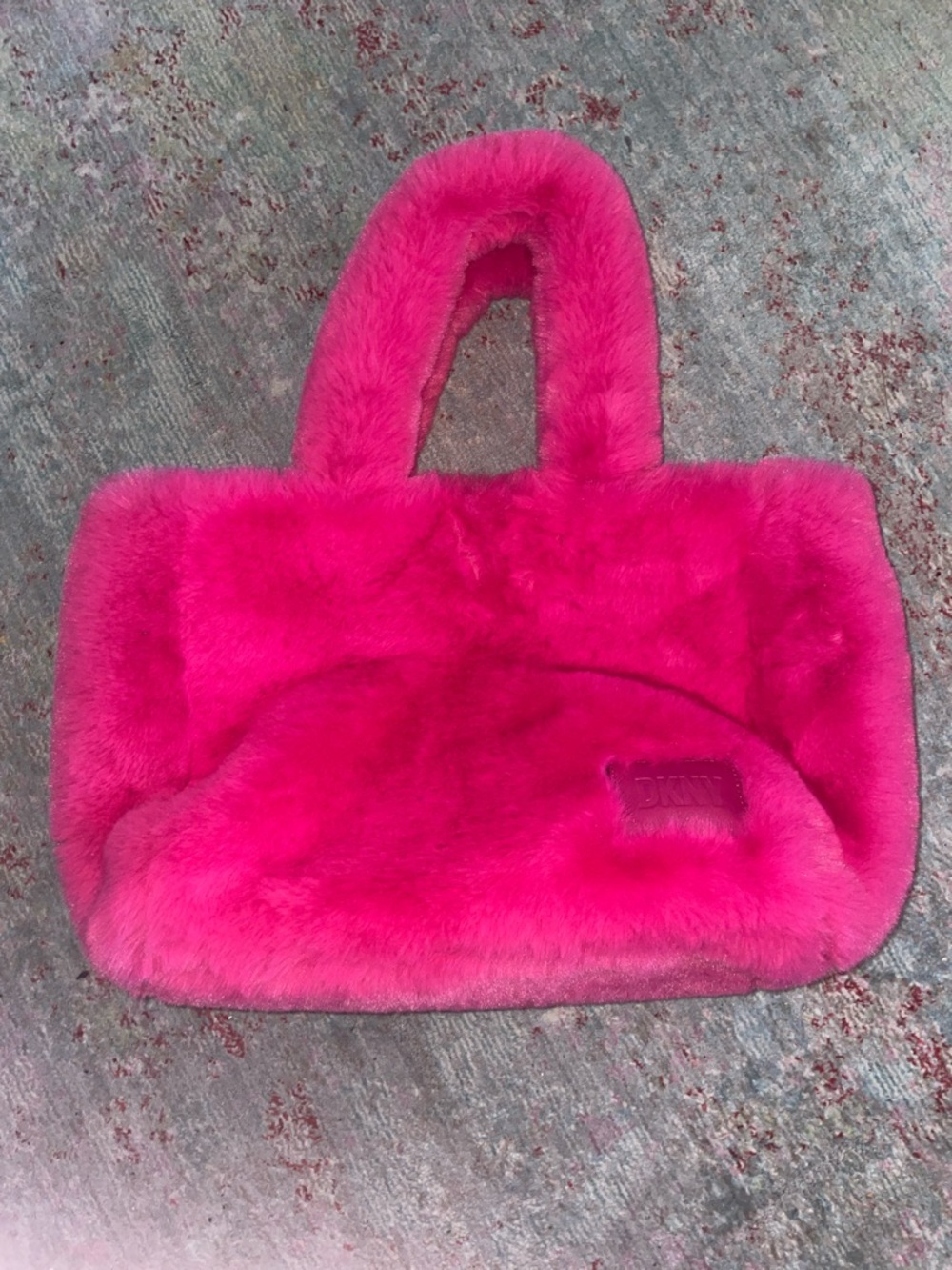 DKNY Pink Fuzzy Tote Bag - Plush Handbag